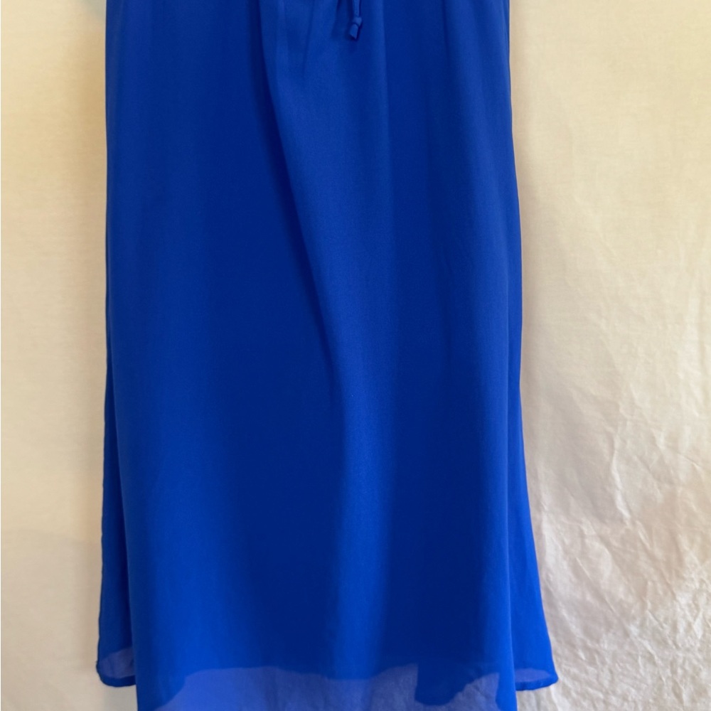D-161 My Michelle Blue with Colorful Embroidered Detail Sleeveless MIDI Dress - Picture 8 of 12